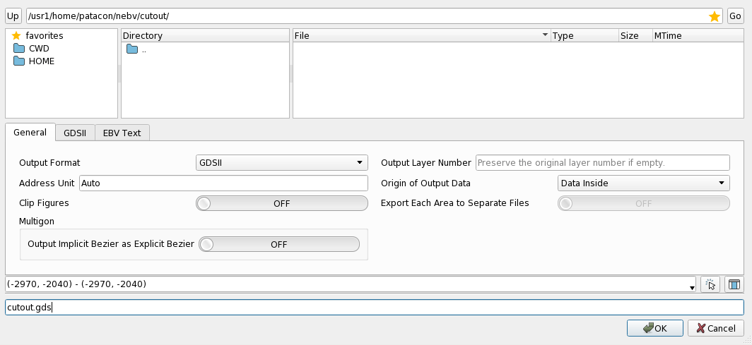 Screen Cutout Dialog