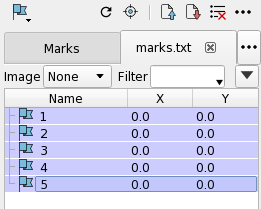 Mark Panel Toolbar with Tab