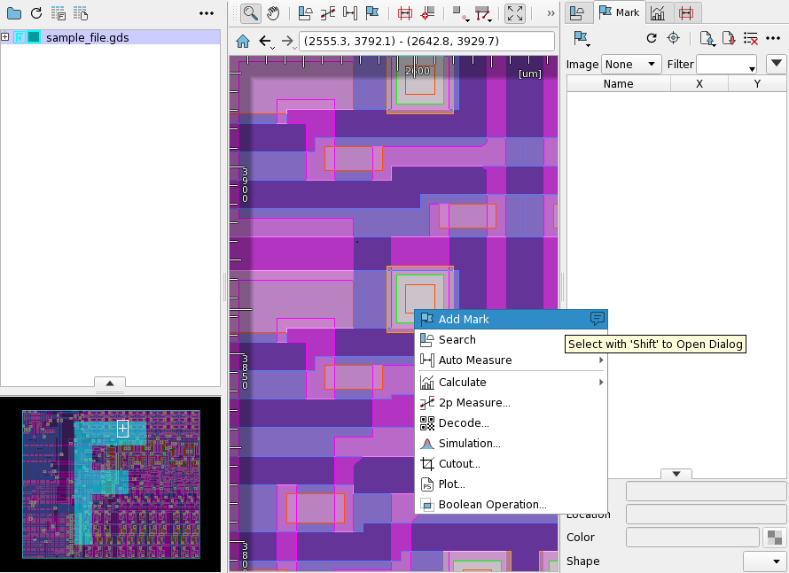 Screen R Click Menu Add Mark