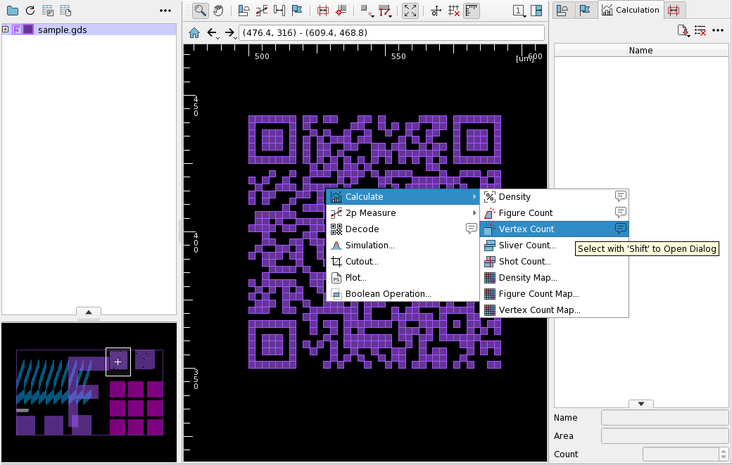 Screen R Click Menu Vertex Count